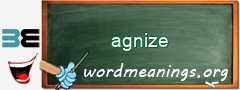 WordMeaning blackboard for agnize